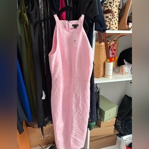 Ann Taylor Pink Halter Sheath Midi Dress